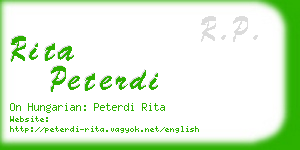 rita peterdi business card